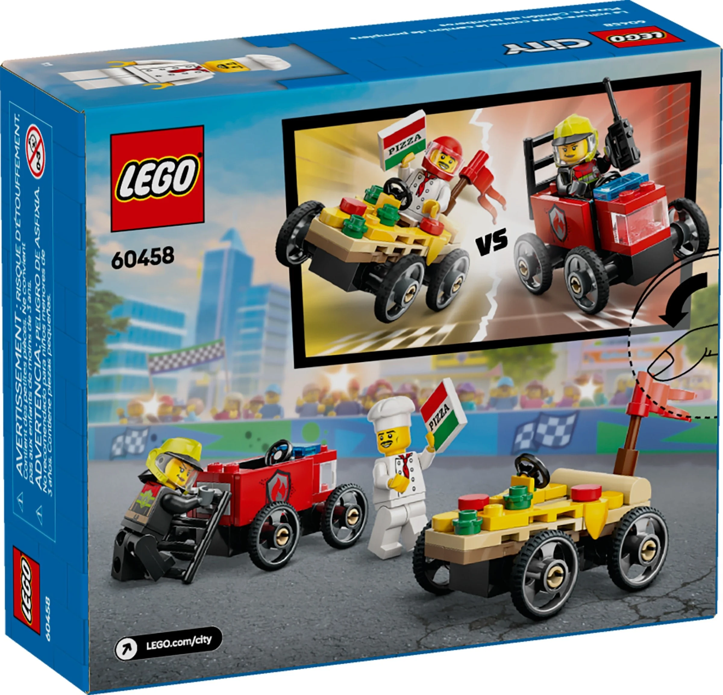 LEGO® 60458 Zestaw Wyścigówek: Pizza Kontra Wóz Strażacki - zdjęcie 2
