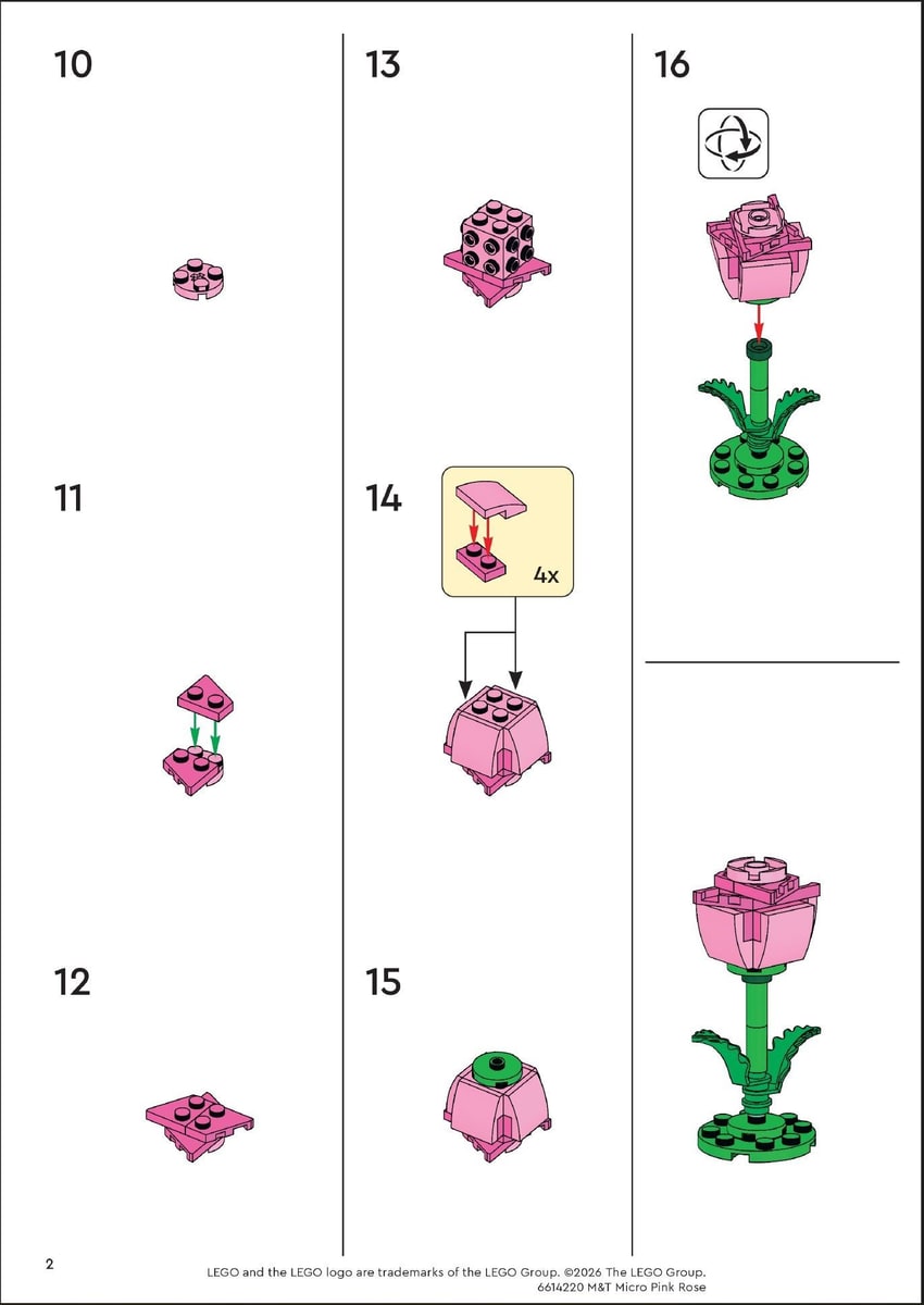 LEGO® 6614220 Micro Pink Rose - zdjęcie 5