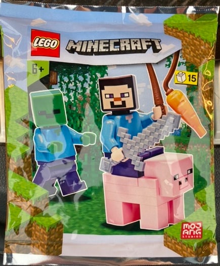 Zestaw Lego Minecraft Minifigure Polybag Steve, Zombie and Pig #
