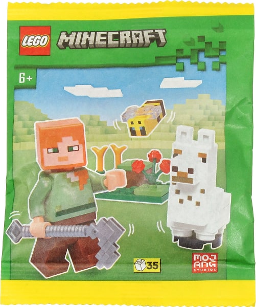 Zestaw Lego Minecraft Minifigure Polybag Alex, Baby Llama and Bee #