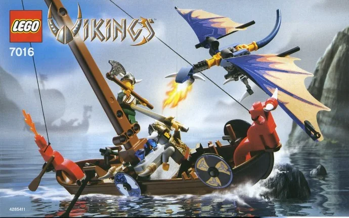 LEGO® 7016 Viking Boat against the Wyvern Dragon