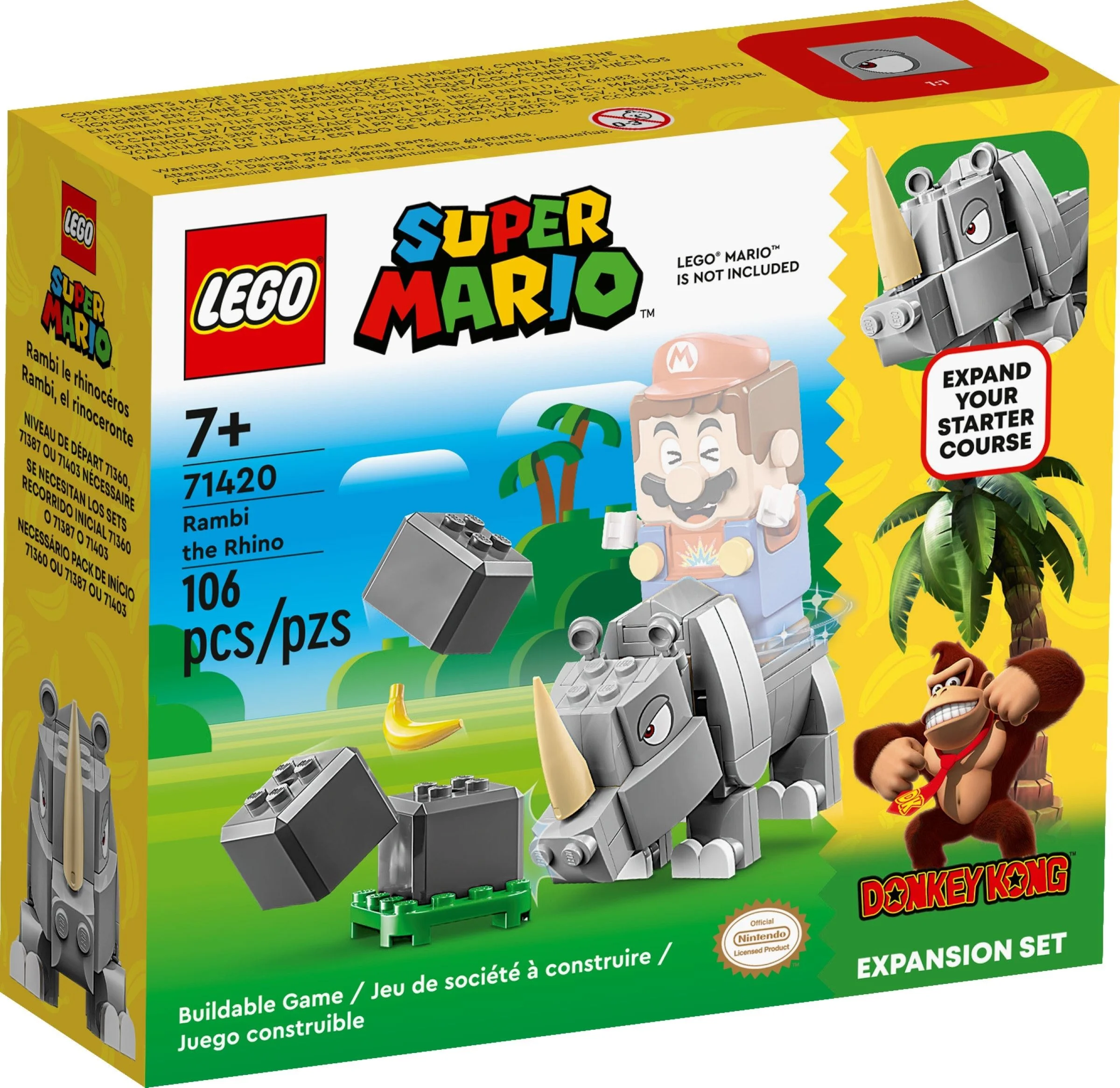 LEGO® 71420 LEGO Super Mario Nosorożec Rambi — zestaw rozszerzający - zdjęcie 2