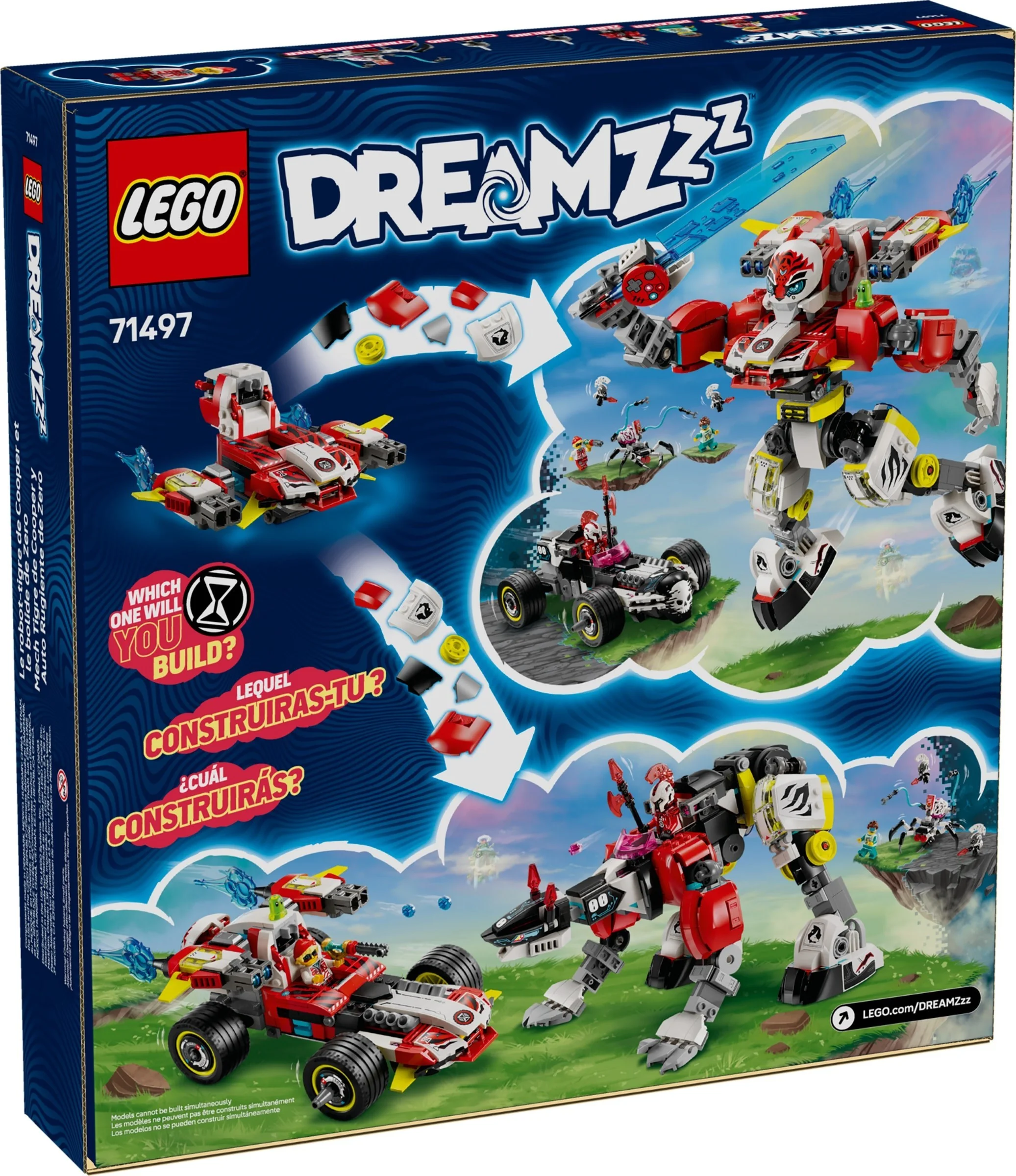 LEGO® 71497 Tygrysi mech Coopera i hot rod Zero