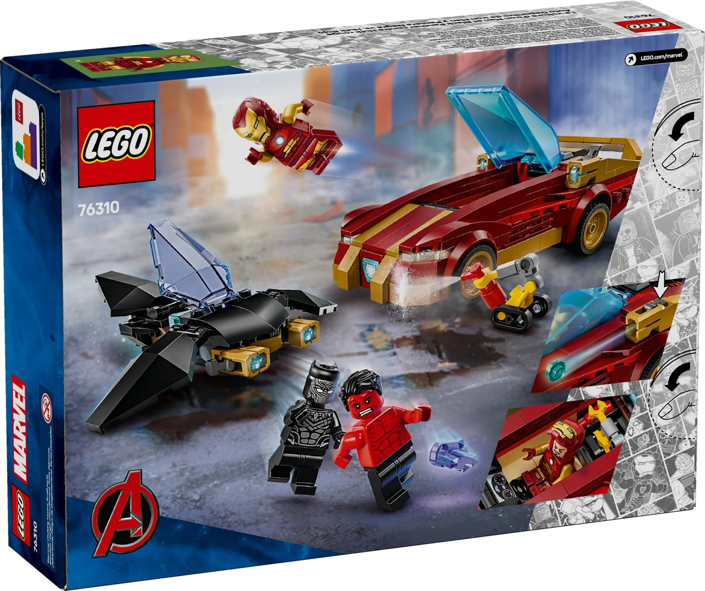 LEGO® 76310 Auto Iron Mana i Czarna Pantera kontra Czerwony Hulk - zdjęcie 2