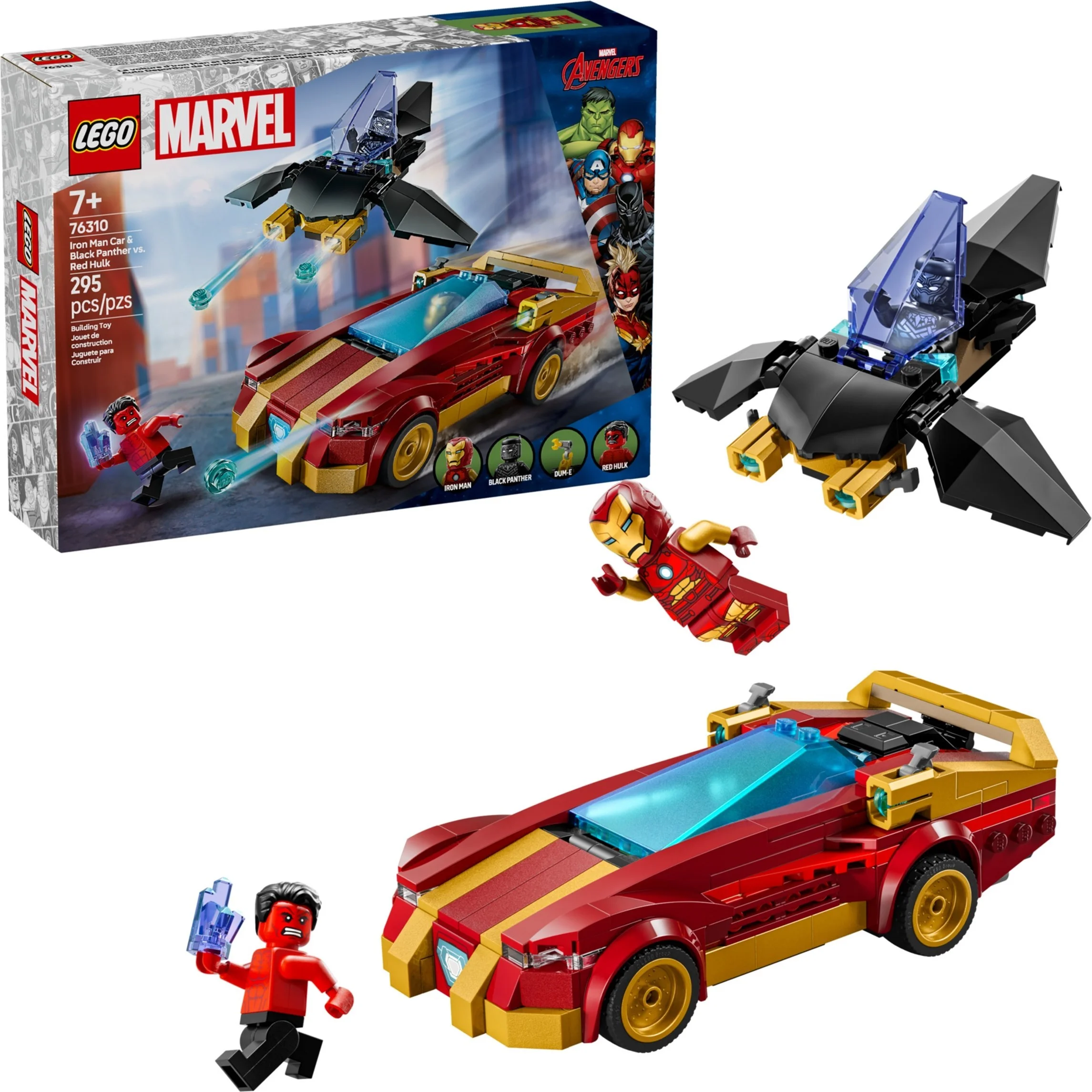 LEGO® 76310 Auto Iron Mana i Czarna Pantera kontra Czerwony Hulk - zdjęcie 3