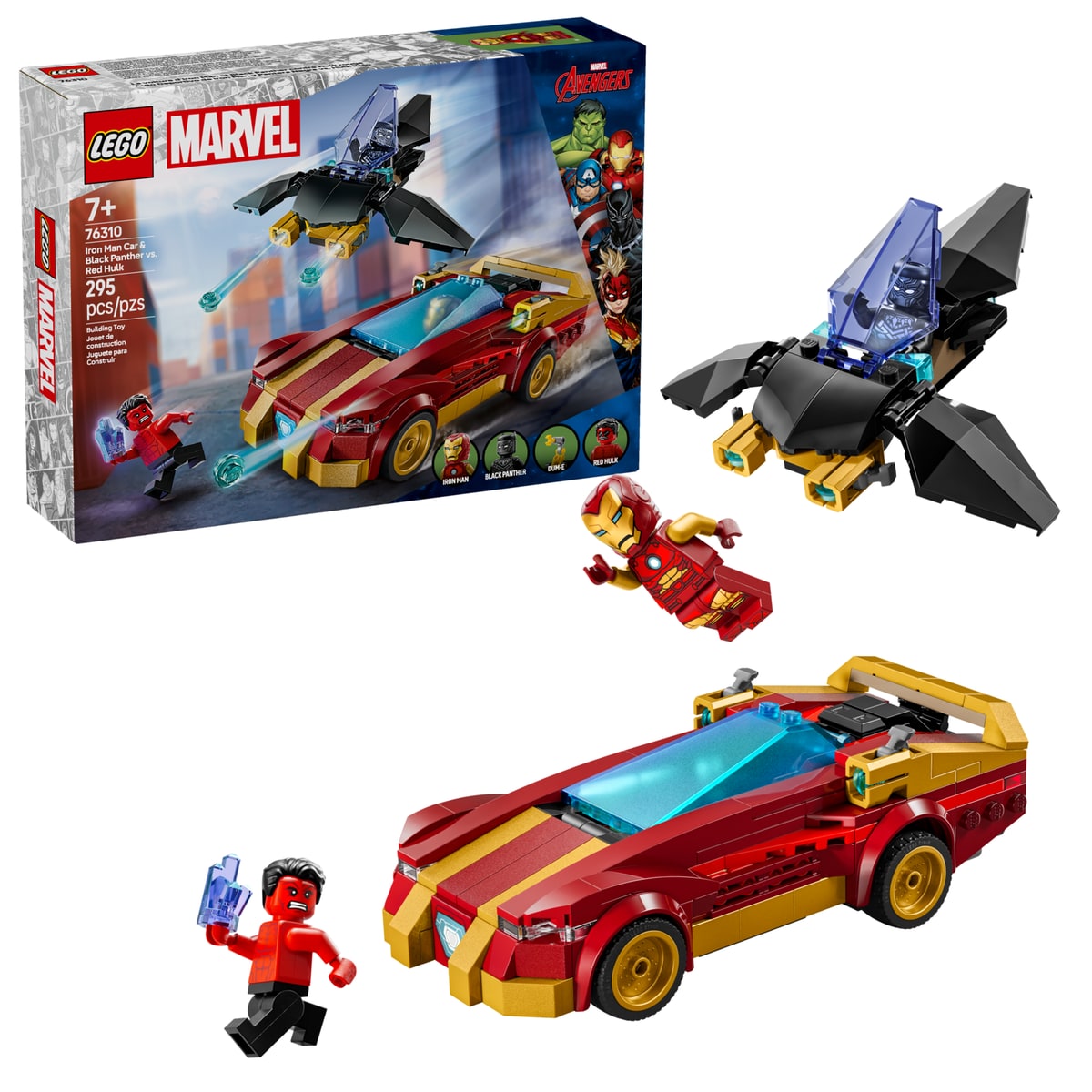 LEGO® 76310 Auto Iron Mana i Czarna Pantera kontra Czerwony Hulk - zdjęcie 4