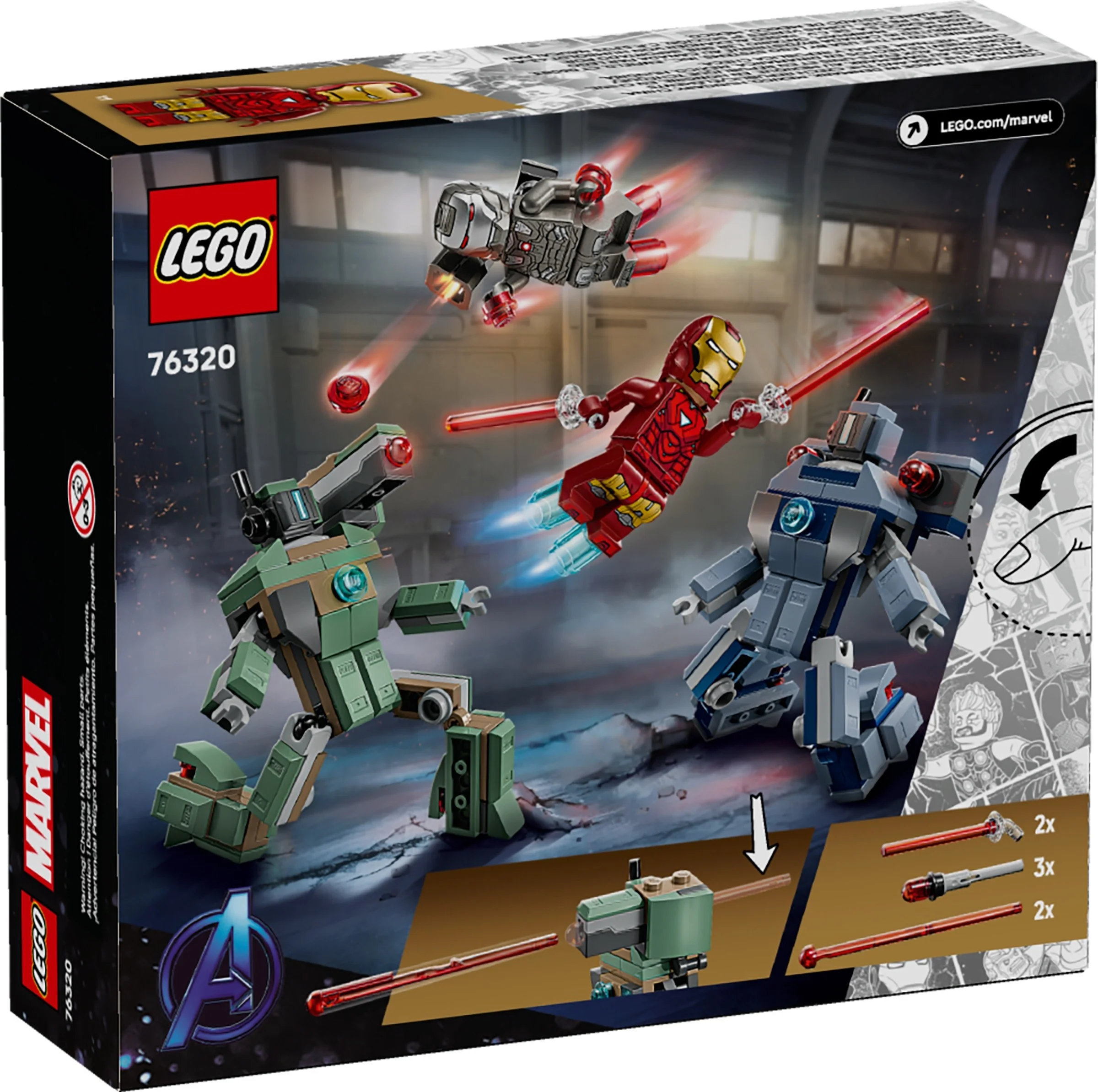 LEGO® 76320 Iron Man i War Machine kontra drony Hammera - zdjęcie 2