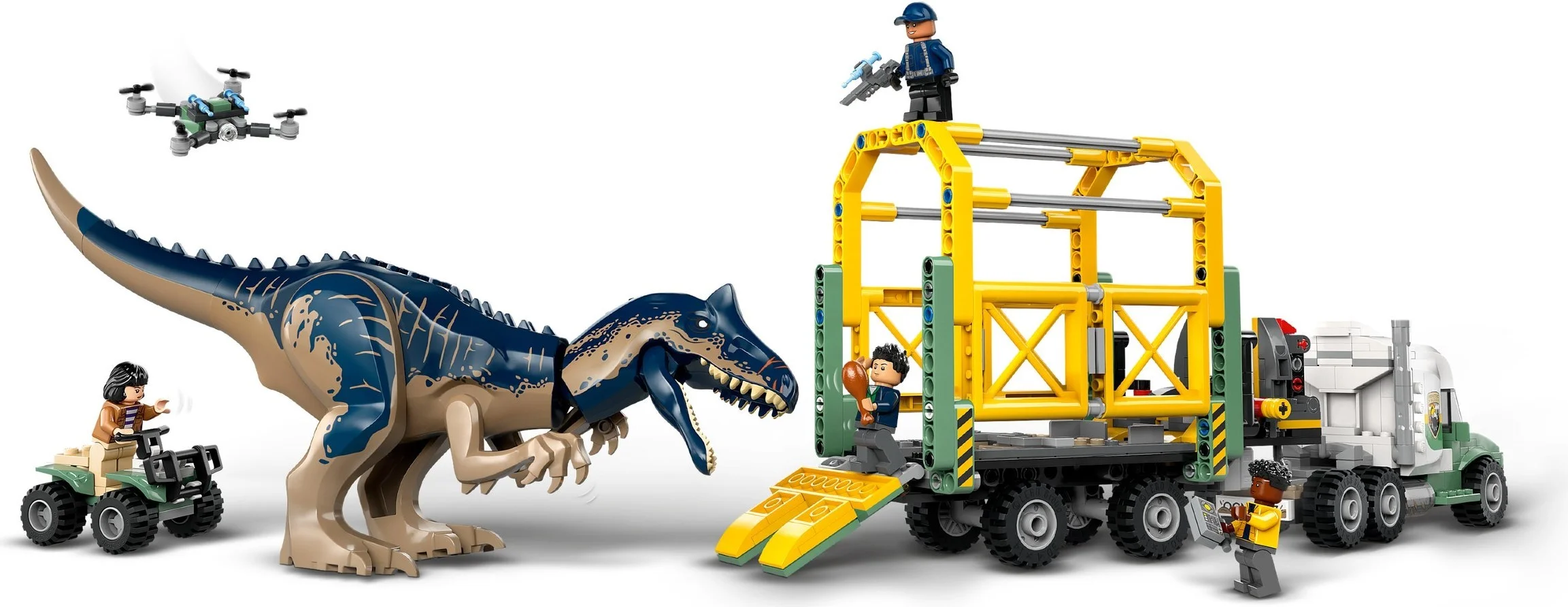 LEGO Jurassic World Dinomisje: ciężarówka do transportu allozaura