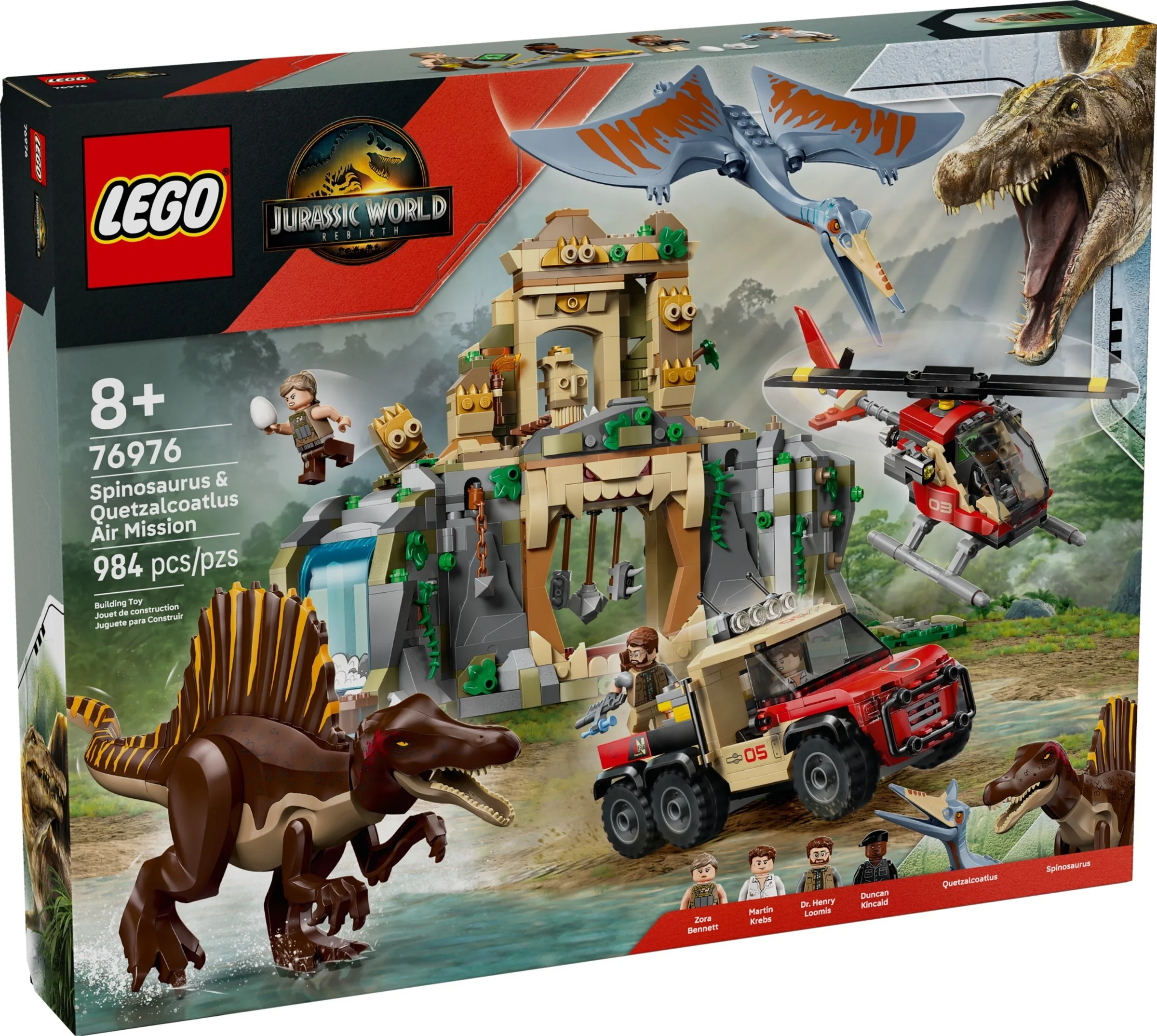 LEGO® 76976 Powietrzna misja z kecalkoatlem i spinozaurem