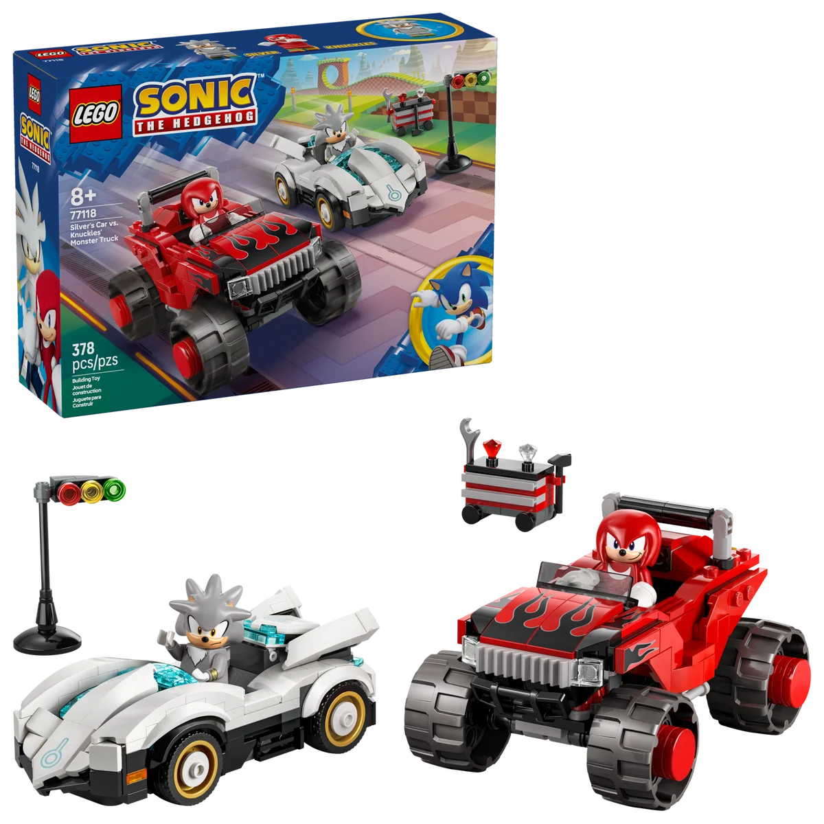 LEGO® 77118 LEGO Sonic the Hedgehog Silver w samochodzie kontra Knuckles w monster trucku - zdjęcie 2