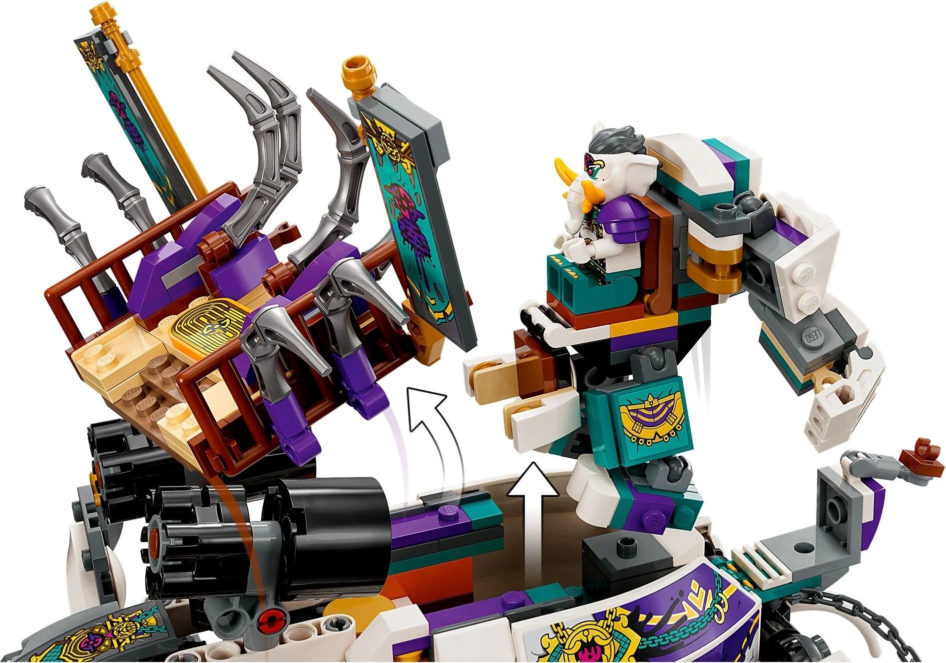 LEGO® 80043 Kid Yellow Tusk Elephant Słoń Bitewny Pigsy Mei - zdjęcie 5