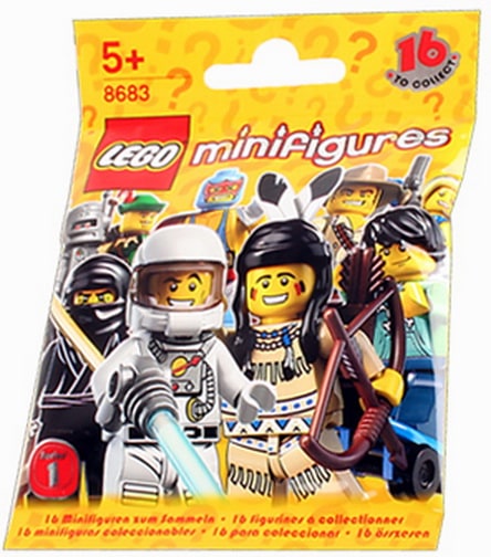 Seria 1 z 2010 roku, pierwsza fala LEGO Minifigures, szesnaście figurek do zebrania