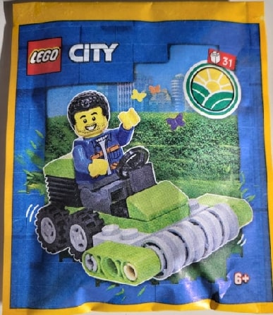Minifigure Polybag- Worker with Lawn Mower #