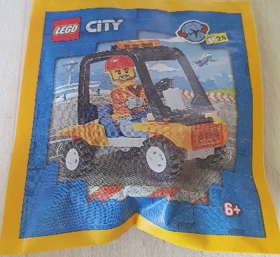 Zestaw Lego City Minifigure Polybag Airport Worker Service Car #