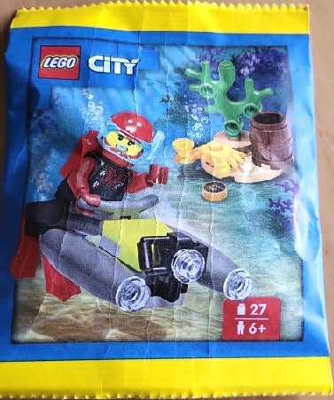 Zestaw Lego City Minifigure Polybag Diver with Underwater Scooter