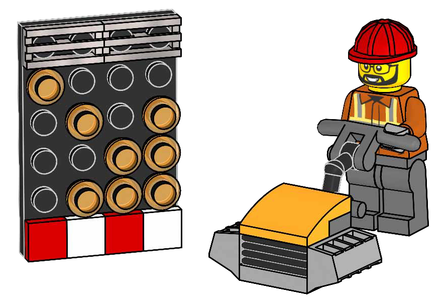 Zestaw Lego City Minifigure Polybag Builder, Plate Compactor, Sign #
