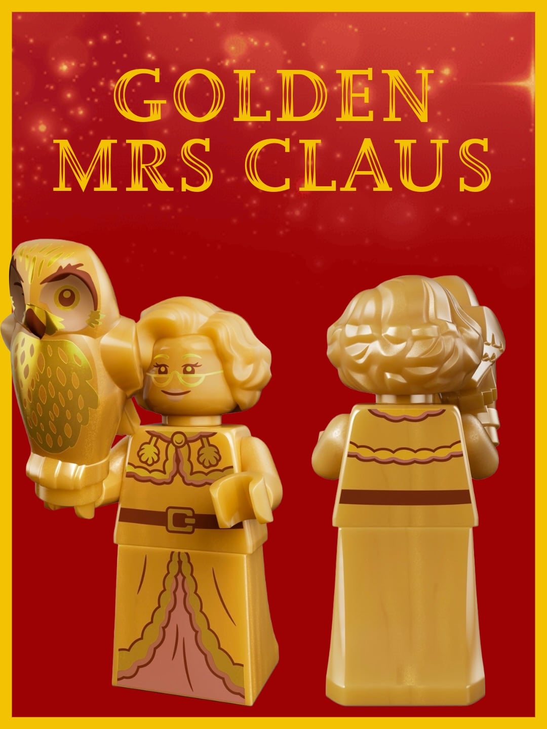 Golden Mrs Claus ze złotą sową