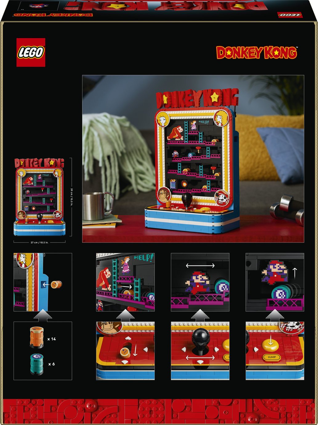 Tył opakowania LEGO 72051 Donkey Kong Arcade Game