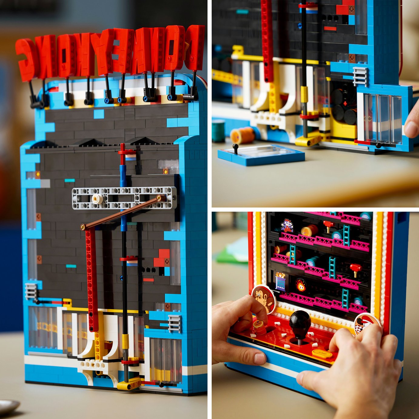 Detal joysticka i mechanizmu LEGO 72051 Donkey Kong Arcade Game